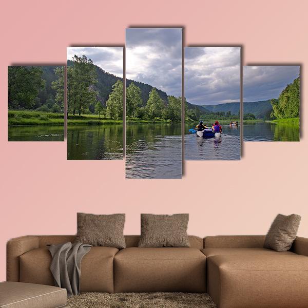 White River Rafting In Southern Urals - Sport 5 Panel Canvas Art Wall Decor White River Rafting In Southern Urals - Sport 5 Panel Canvas Art Wall Decor