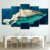 White Shark - Animal 5 Panel Canvas Art Wall Decor