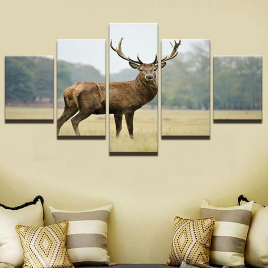 White Tailed Buck - Hunting 5 Panel Canvas Art Wall Decor White Tailed Buck - Hunting 5 Panel Canvas Art Wall Decor