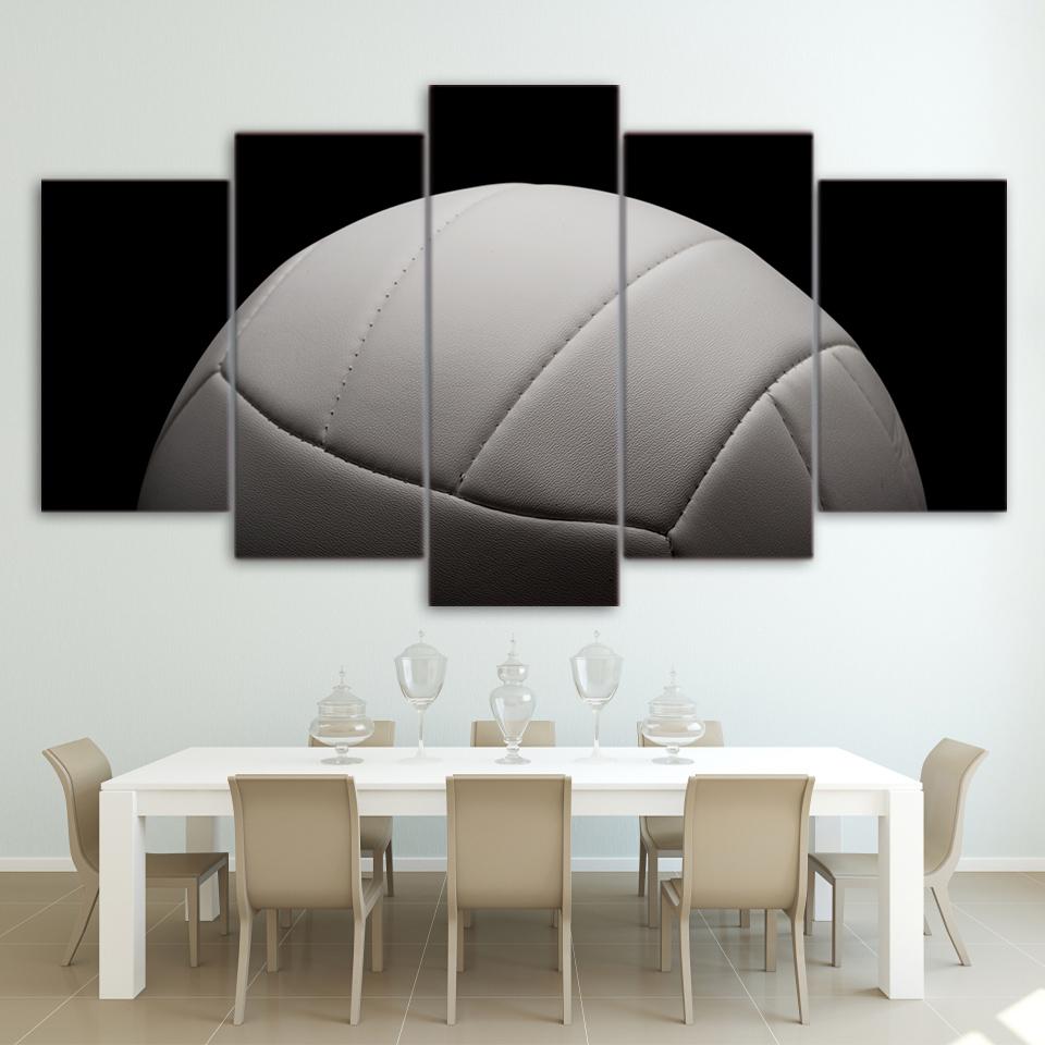 White Volleyball - Sport 5 Panel Canvas Art Wall Decor White Volleyball - Sport 5 Panel Canvas Art Wall Decor
