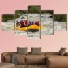White Water River Rafting In Ecuador - Sport 5 Panel Canvas Art Wall Decor