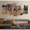 Whitetail Deer Buck And Doe - Animal 5 Panel Canvas Art Wall Decor