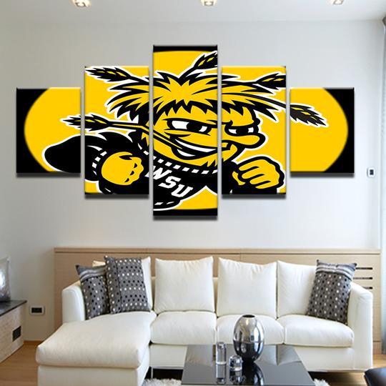 Wichita State Shockers - Sport 5 Panel Canvas Art Wall Decor Wichita State Shockers - Sport 5 Panel Canvas Art Wall Decor