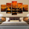 Wild Horses Playing - Aniaml 5 Panel Canvas Art Wall Decor