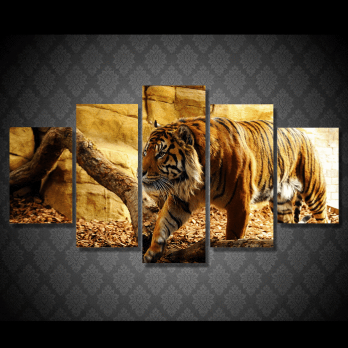 Wild Tiger - Ani5 Panel Canvas Art Wall Decor 5 Panel Canvas Art Wall Decor Wild Tiger - Ani5 Panel Canvas Art Wall Decor 5 Panel Canvas Art Wall Decor