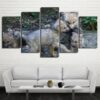 Wild Wolf Cubs - Animal 5 Panel Canvas Art Wall Decor