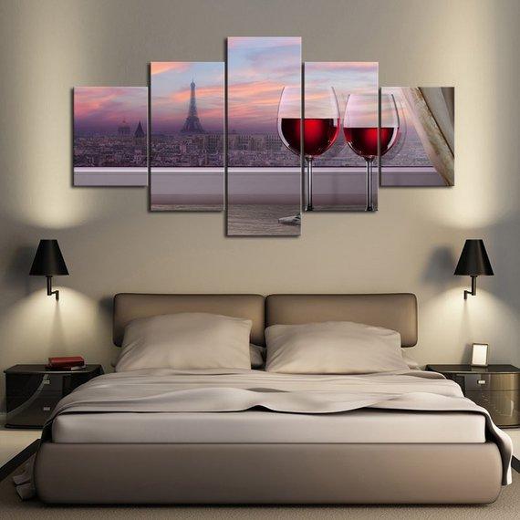 Wine Bar - Wine 5 Panel Canvas Art Wall Decor Wine Bar - Wine 5 Panel Canvas Art Wall Decor