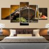 Wine Barrel Violin Grapes - Nature 5 Panel Canvas Art Wall Decor