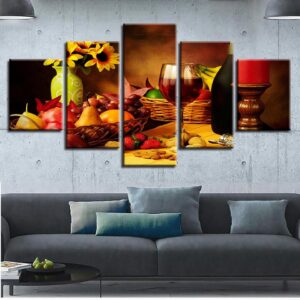 Wine Fruit - Wine 5 Panel Canvas Art Wall Decor