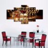 Wine Glasses - Wine 5 Panel Canvas Art Wall Decor