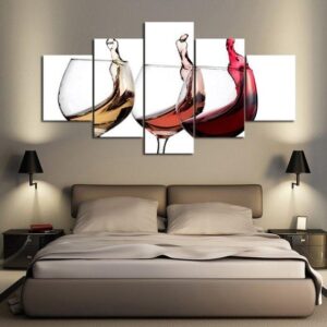 Wine Tasting 03 - Wine 5 Panel Canvas Art Wall Decor