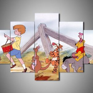 Winnie The Pooh 1 - Cartoon 5 Panel Canvas Art Wall Decor