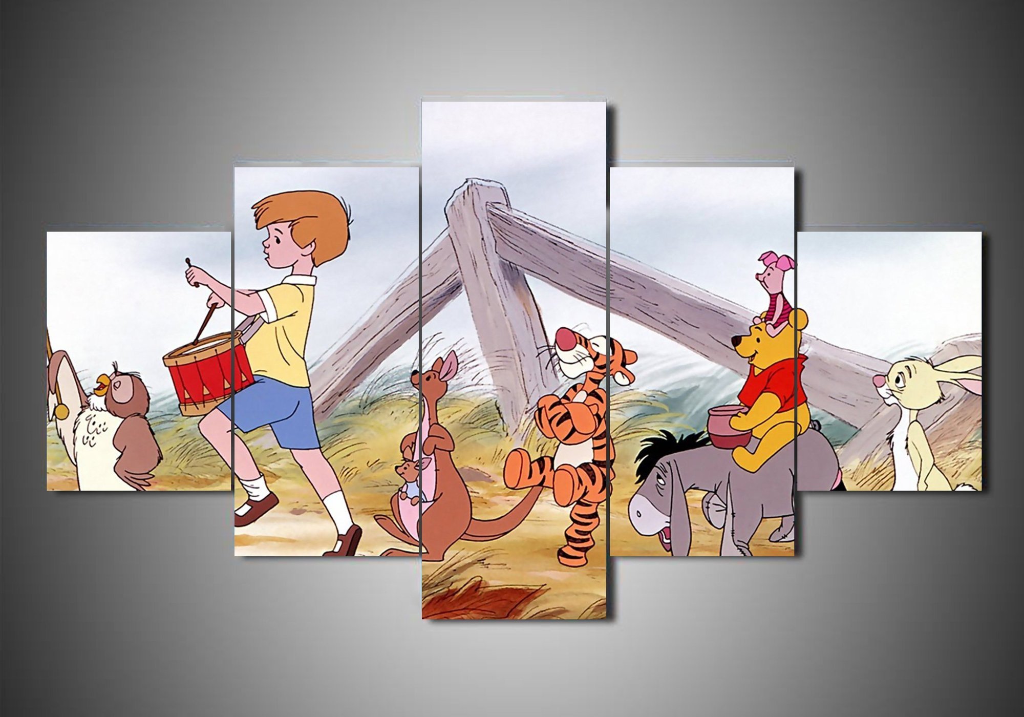 Winnie The Pooh 1 - Cartoon 5 Panel Canvas Art Wall Decor Winnie The Pooh 1 - Cartoon 5 Panel Canvas Art Wall Decor