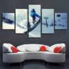 Winter Sports Skiing - Sport 5 Panel Canvas Art Wall Decor