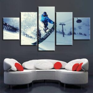 Winter Sports Skiing - Sport 5 Panel Canvas Art Wall Decor