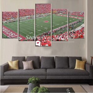 Wisconsin Badgers Camp Randall Stadium - Sport 5 Panel Canvas Art Wall Decor