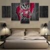 Wisconsin Badgers Football - Sport 5 Panel Canvas Art Wall Decor