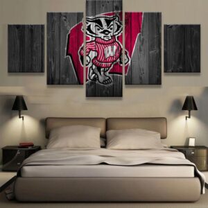 Wisconsin Badgers Football - Sport 5 Panel Canvas Art Wall Decor