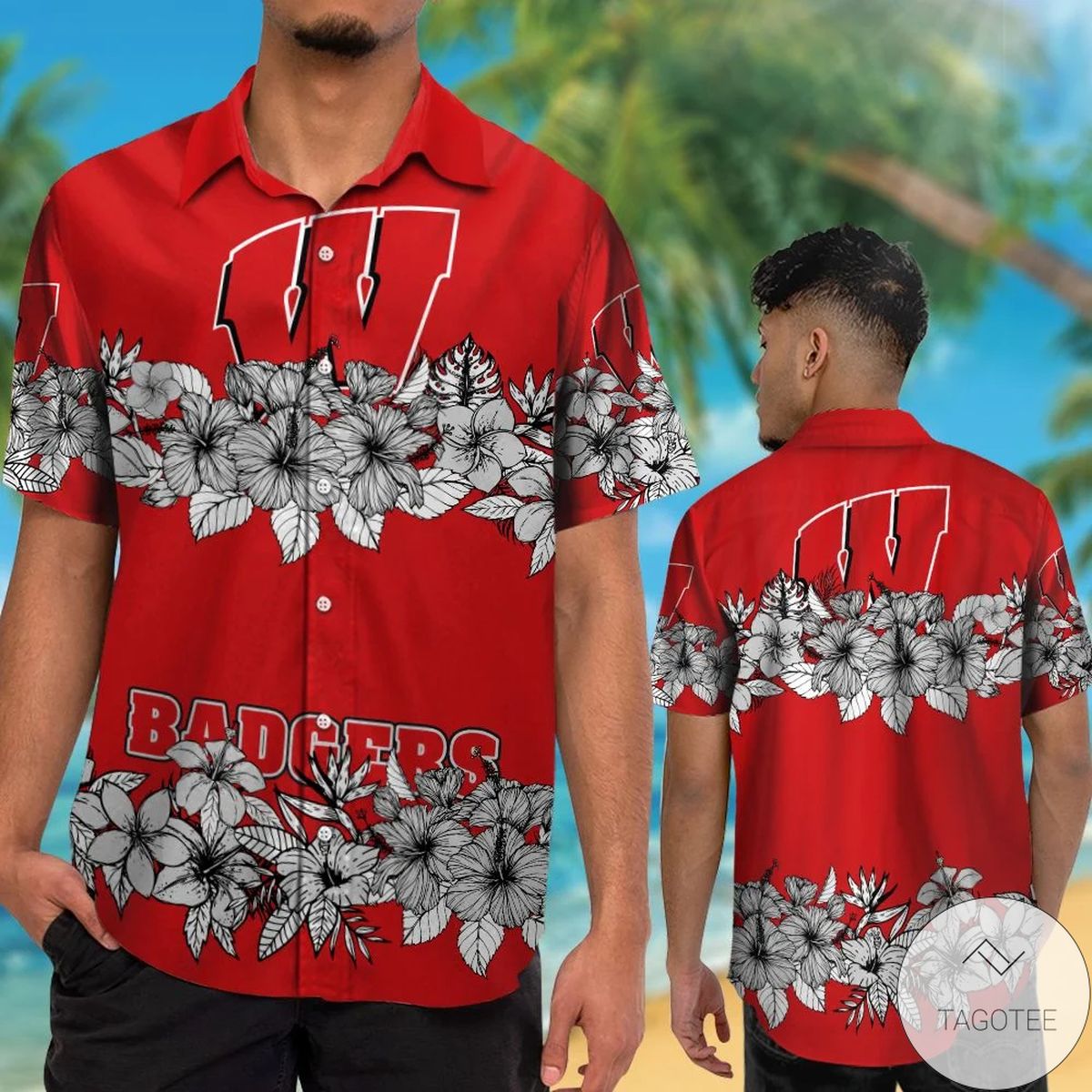 Wisconsin Badgers Hawaiian Shirt Wisconsin Badgers Hawaiian Shirt