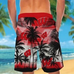 Wisconsin Badgers Tropical Hawaiian Shirt Short