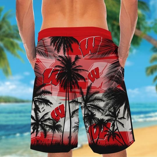 Wisconsin Badgers Tropical Hawaiian Shirt Short Wisconsin Badgers Tropical Hawaiian Shirt Short
