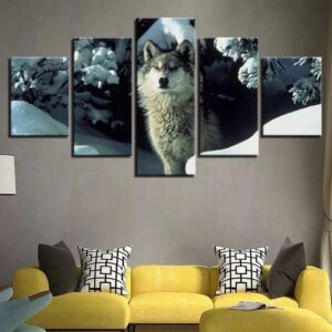 Wolf 15 - Animal 5 Panel Canvas Art Wall Decor