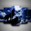 Wolf 8 - Abstract Animal 5 Panel Canvas Art Wall Decor