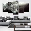 Wolf 9 - Animal 5 Panel Canvas Art Wall Decor