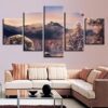 Wolf Mountain 3 - Animal 5 Panel Canvas Art Wall Decor