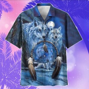 Wolf Native American Hawaiian Shirt