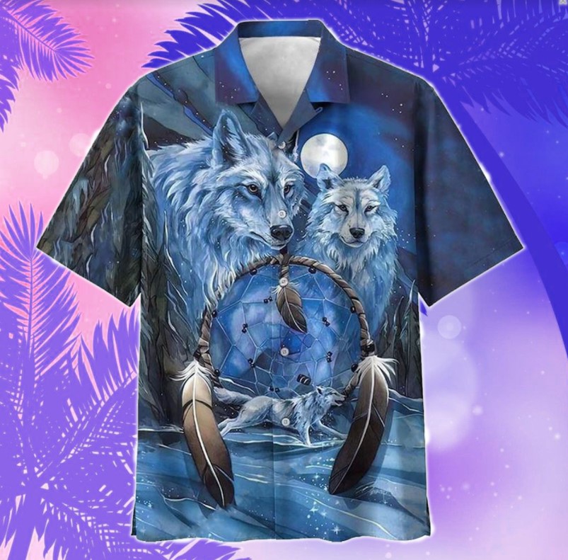 Wolf Native American Hawaiian Shirt Wolf Native American Hawaiian Shirt