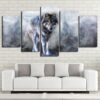 Wolf Of Smokey Mountain - Animal 5 Panel Canvas Art Wall Decor