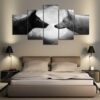 Wolf Showdown - Animal 5 Panel Canvas Art Wall Decor