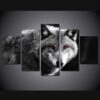 Wolf Spirit - Abtract Animal 5 Panel Canvas Art Wall Decor