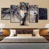 Wolves - Animal 5 Panel Canvas Art Wall Decor