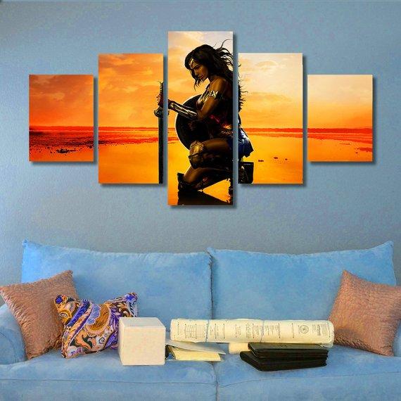 Wonder Woman 02 - Dc 5 Panel Canvas Art Wall Decor Wonder Woman 02 - Dc 5 Panel Canvas Art Wall Decor
