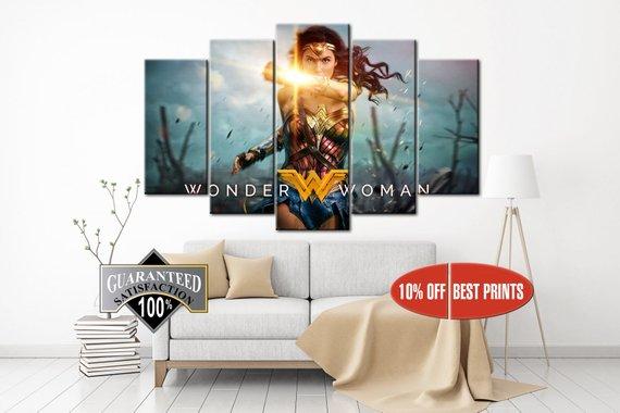 Wonder Women 5 - Dc 5 Panel Canvas Art Wall Decor Wonder Women 5 - Dc 5 Panel Canvas Art Wall Decor