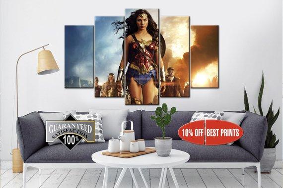 Wonder Women 6 - Dc 5 Panel Canvas Art Wall Decor Wonder Women 6 - Dc 5 Panel Canvas Art Wall Decor