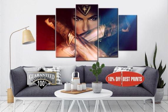 Wonder Women Superheroes 2 - Dc 5 Panel Canvas Art Wall Decor Wonder Women Superheroes 2 - Dc 5 Panel Canvas Art Wall Decor