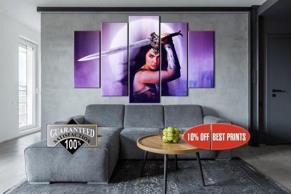 Wonder Women Superheroes - Dc 5 Panel Canvas Art Wall Decor Wonder Women Superheroes - Dc 5 Panel Canvas Art Wall Decor