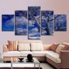 Woods Blue Sky Landscape - Nature 5 Panel Canvas Art Wall Decor