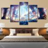 Woods Bridge Sunshine - Nature 5 Panel Canvas Art Wall Decor