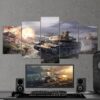 World Of Tank 01 - Gaming 5 Panel Canvas Art Wall Decor