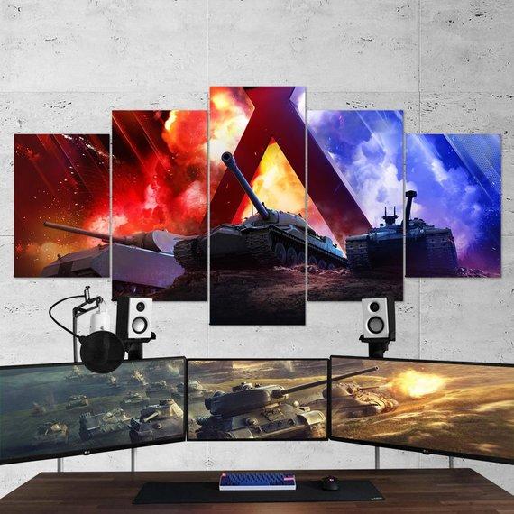 World Of Tanks Destroyers - Gaming 5 Panel Canvas Art Wall Decor World Of Tanks Destroyers - Gaming 5 Panel Canvas Art Wall Decor