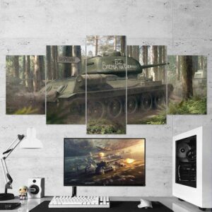 World Of Tanks Forward To Berlin - Gaming 5 Panel Canvas Art Wall Decor