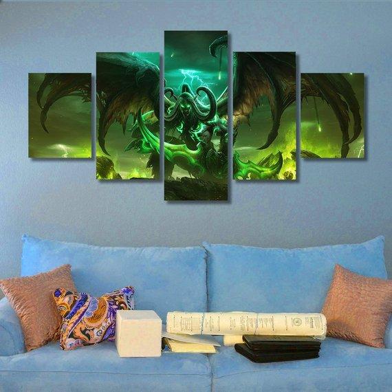 World Of Warcraft 02 - Gaming 5 Panel Canvas Art Wall Decor World Of Warcraft 02 - Gaming 5 Panel Canvas Art Wall Decor