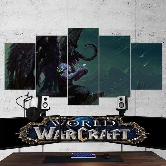 World Of Warcraft Illidan Stormrage 02 - Gaming 5 Panel Canvas Art Wall Decor World Of Warcraft Illidan Stormrage 02 - Gaming 5 Panel Canvas Art Wall Decor
