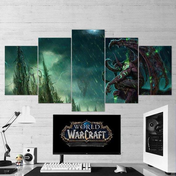 World Of Warcraft Illidan Stormrage 03 - Gaming 5 Panel Canvas Art Wall Decor World Of Warcraft Illidan Stormrage 03 - Gaming 5 Panel Canvas Art Wall Decor