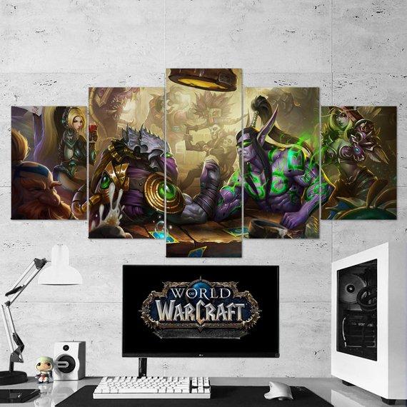 World Of Warcraft Illidan Stormrage - Gaming 5 Panel Canvas Art Wall Decor World Of Warcraft Illidan Stormrage - Gaming 5 Panel Canvas Art Wall Decor