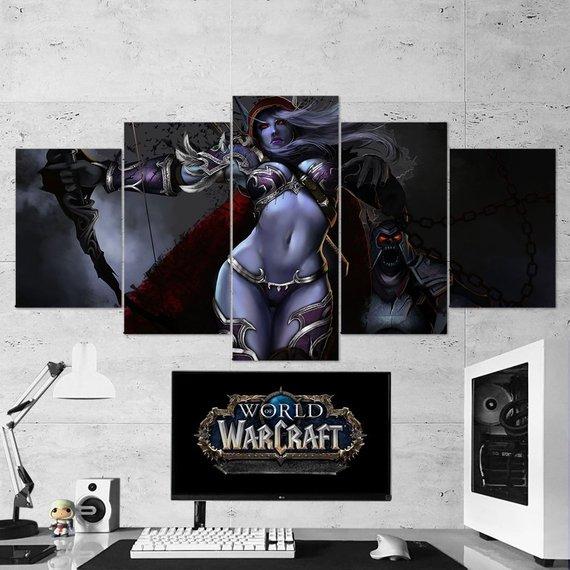 World Of Warcraft Sylvanas Windrunner 04 - Gaming 5 Panel Canvas Art Wall Decor World Of Warcraft Sylvanas Windrunner 04 - Gaming 5 Panel Canvas Art Wall Decor
